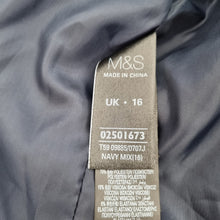 Load image into Gallery viewer, M&S Striped Blazer Jacket Cream Red Navy Nautical Preppy Woven Cotton Lined 16