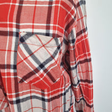Load image into Gallery viewer, Pepe Jeans Shirt Dress Large Check Plaid Red Orange Tunic Long Sleeves Cotton