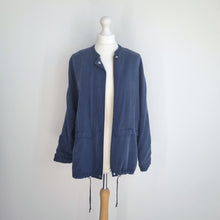 Load image into Gallery viewer, Jaeger Jacket Lightweight Navy Blue 100% Lyocell Summer Pockets Chambray 10
