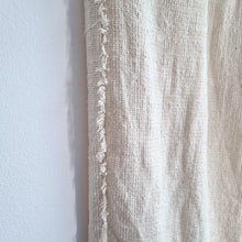 Load image into Gallery viewer, Zara Trousers Cream Wide Leg Large Raw Side Stripe High Rise Woven Tweed Pockets