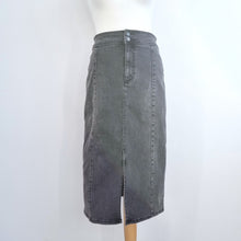 Load image into Gallery viewer, Free People Denim Skirt Midi Black Pencil Slit Pockets We The Free Jeans W 30