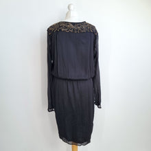 Load image into Gallery viewer, Day Birger et Mikkelsen Dress Black 12 Sequin Shoulders Faux Wrap Cocktail Work