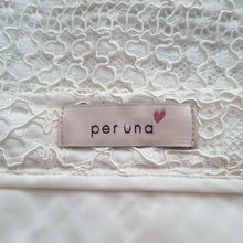 Load image into Gallery viewer, M&S Per Una Skirt Lace UK 22 Ivory White Straight Knee Lined Party Scalloped