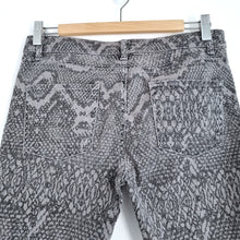 Load image into Gallery viewer, Whistles Skinny Jeans Snakeskin Print Grey Low Rise Stretch Animal Trousers 28