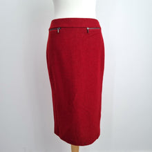 Load image into Gallery viewer, M&S Collection Pencil Skirt Red Wool Blend UK 10 Knee Length Smart Work Russet