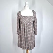 Load image into Gallery viewer, Dizzy Lizzy Smock Top Medium Tartan Check Babydoll Blouse Peasant Plaid Cotton