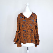 Load image into Gallery viewer, & Other Stories Blouse Silk Blend Paisley Jacquard Flared Sleeves Party Top 8