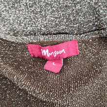 Load image into Gallery viewer, Monsoon Lurex Tunic Dress Sparkly Gold Brown Long Sleeve Mini V Neck Party Large