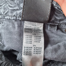 Load image into Gallery viewer, 7 for All Mankind Jeans Damask Print Skinny Grey Mid Rise Stretch Paisley W 29