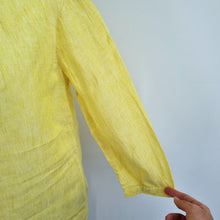 Load image into Gallery viewer, Boden Top 100% Linen Yellow UK 8 Blouse Button Down Back 3/4 Sleeves Work Casual