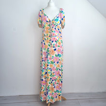 Load image into Gallery viewer, Monsoon Maxi Dress Casual Floral Print Jersey Multi Milkmaid Stretch Size Large