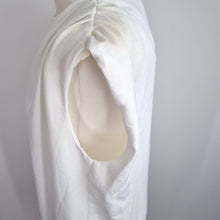 Load image into Gallery viewer, Zara White Mini Dress NEW Grecian Shoulders Pads Tunic Sleeveless Medium Lined