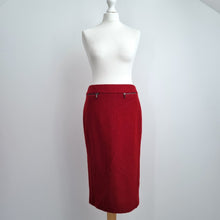 Load image into Gallery viewer, M&S Collection Pencil Skirt Red Wool Blend UK 10 Knee Length Smart Work Russet