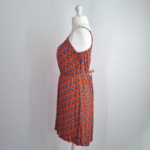 Load image into Gallery viewer, Boden Orange Floral Sundress UK 16 R Strappy Belted Summer Dress Beach Viscose