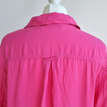 Load image into Gallery viewer, Zara Shirt Hot Pink Blouse Bright Long Sleeves 100% Viscose Button Top Medium