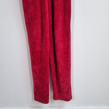 Load image into Gallery viewer, Vintage 80s Velour Jumpsuit Red Tribal Graphic UK Made Oversized Unisex M