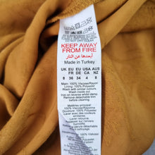 Load image into Gallery viewer, Warehouse Midi Dress Chain Straps Cutout 8 10 Tan Jacquard Party Halter Ruched