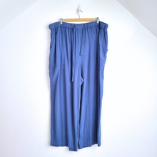 Load image into Gallery viewer, Yours Wide Leg Trousers 30 32 Plus Size Blue Pockets Palazzo Elastic High Waist