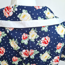 Load image into Gallery viewer, Hell Bunny Dress Floral Print 2XL Navy Blue Sailor Retro 50s Revival Stretch