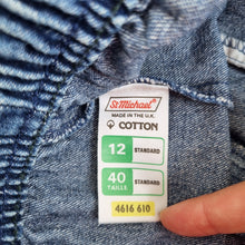 Load image into Gallery viewer, Vintage St Michael Jeans Joggers Mum Dark Blue High Rise 80s Elasticated Waist 8