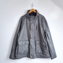 Load image into Gallery viewer, Mantaray Men's Jacket Rain Coat Grey Lined Foldable Hood Pockets Windbreaker XL