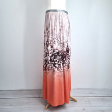 Load image into Gallery viewer, Mint Velvet Maxi Skirt Meadow Print Brown Coral Pleated Lined Party Viscose 12