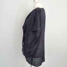 Load image into Gallery viewer, AllSaints Stripe Itat T-shirt Blouse Fine Knit Striped Cowl Shawl Neck Black M L