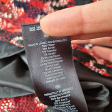 Load image into Gallery viewer, Hobbs London Tweed Dress UK 14 Red Black Houndstooth Bouclé Shift Occasion Work