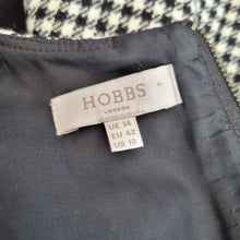 Load image into Gallery viewer, Hobbs Top Houndstooth Check Wool Blend Black White Blouse Work Chic Lined 14
