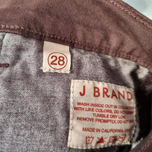 Load image into Gallery viewer, J Brand Jodhpurs Jeans Wine Burgundy Skinny Ankle Zip Trousers Equestrian 28