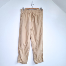 Load image into Gallery viewer, Zara Paperbag Trousers Beige High Waisted Large 100% Cotton Wide Leg Casual
