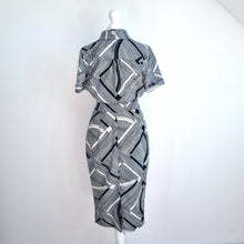 Load image into Gallery viewer, Paul Costelloe Dress Sheath Black Label Work Wiggle Pencil Abstract Print 8 XS