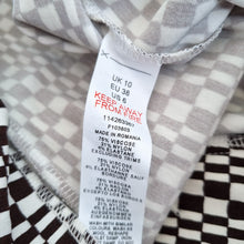 Load image into Gallery viewer, Topshop Trousers Flared Bellbottoms Check Pattern Brown Psychedelic Stretch 10