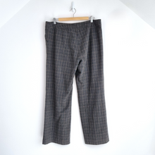 Load image into Gallery viewer, East Trousers Tweed Check Grey Straight Wide Leg Tailored Dress Pants Work 16