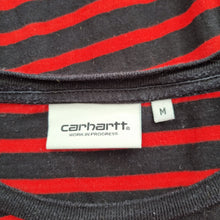 Load image into Gallery viewer, Carhartt WIP Robbie T-shirt Women Medium Striped Long Sleeves Red Black Cotton