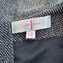 Load image into Gallery viewer, Jasper Conran Shift Dress Grey Textured UK 12 Sleeveless Work Office Tweed