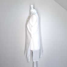 Load image into Gallery viewer, Mint Velvet Sleeveless Shirt 8 White Tunic Broderie Anglaise Silk Cotton Lined