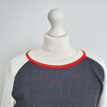 Load image into Gallery viewer, Belstaff Jumper Women's Star Cotton Nylon Black Red Knit Sweater Crew Large