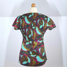 Load image into Gallery viewer, Antik Batik Blouse Top Shirred Smock Print Multicolour Turquoise Cotton Boho 12