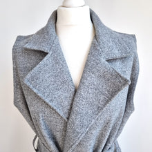 Load image into Gallery viewer, Sleeveless Belted Duster Jacket Waistcoat Grey Midi Pockets Trenchcoat One Size