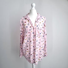 Load image into Gallery viewer, Medicine Blouse Skull Tattoo Print Small Shirt Pink Oversized Casual Rockabilly