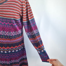 Load image into Gallery viewer, Joe Browns Fairisle Dress UK 18 Jumper Knitted A Line Long Sleeves Casual Work