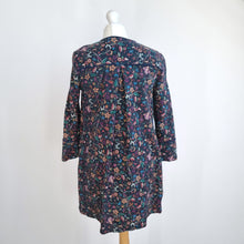 Load image into Gallery viewer, The Korner Quilted Tunic Top Pockets Mini Dress Ditsy Floral Smock Linen UK 10