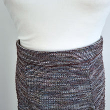 Load image into Gallery viewer, M&S Textured A Line Skirt UK 14 Brown Midi Smart Work Office Classic Flared
