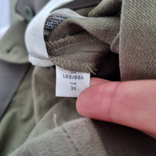 Load image into Gallery viewer, Arket Trousers Khaki Green Straight Cotton Blend High Rise Stretch Work UK 8