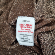 Load image into Gallery viewer, Monsoon Lurex Tunic Dress Sparkly Gold Brown Long Sleeve Mini V Neck Party Large