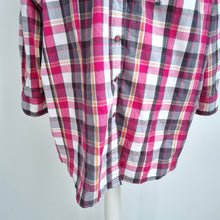 Load image into Gallery viewer, Joe Browns Shirt Plaid Removable Hood Check Snap Pink Cotton Tunic Plus Size 32