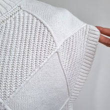 Load image into Gallery viewer, M&S Knitted Tank Top Medium Ivory Cotton Blend Sleeveless Jumper Vest White