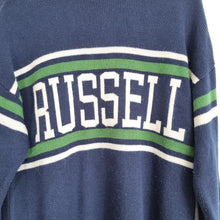 Load image into Gallery viewer, Vintage Russel Athletic Jumper Knit Logo Men's Navy Blue Sweater Preppy XS
