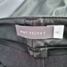 Load image into Gallery viewer, Mint Velvet Faux Leather Trousers 18 Long Black Wide Leg High Rise Work Winter